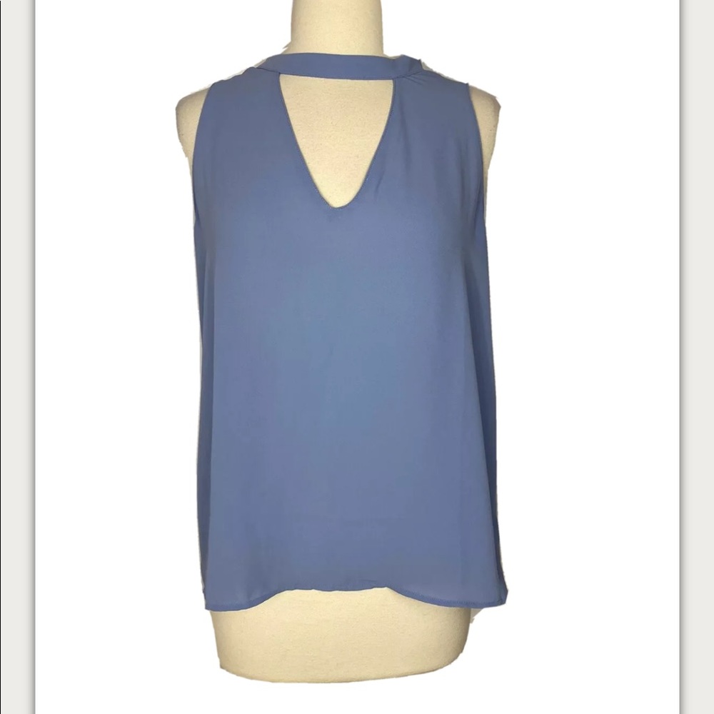 Lush Sleeveless Blouse Purple Choker Collar L